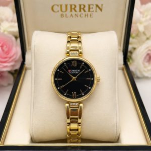 CURREN Watch for Women গোল্ডেন কালো